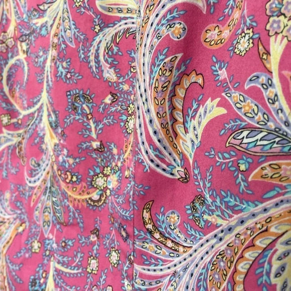 CHAPS Ralph Lauren Women's Pink No iron Paisley Dress Button Up Shirt Size Small - Picture 8 of 8